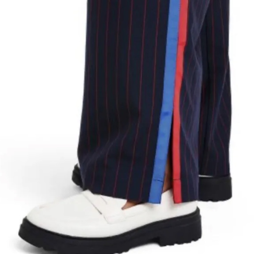 La Ligne For Target Pants Trousers XS Side Stripe Wide Leg Navy Red Blue NWT - Picture 3 of 3